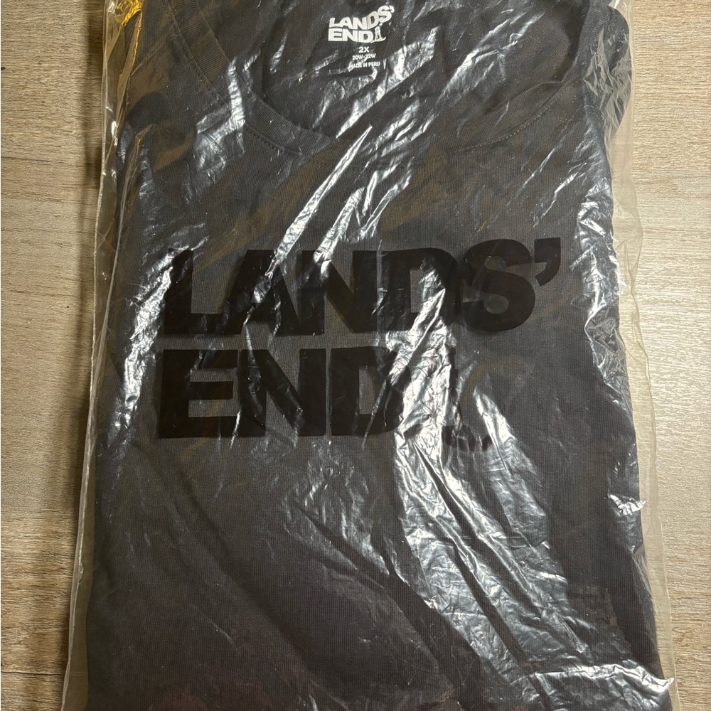 Lands' End Women’s 3/4 sleeve Tunic Black Shirt